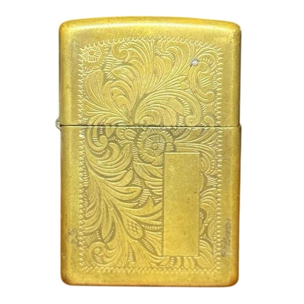Vintage 1998 Zippo Venetian Brass Lighter September XIV Florentine Engraved